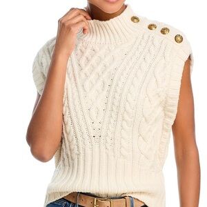 Veronica Beard Holton Cable-Knut Vest - Size XS